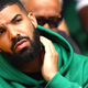 Rapper Drake attends day eight of the Wimbledon Lawn Tennis Championships at All England Lawn Tennis and Croquet Club on July 10, 2018 in London, England.